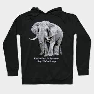 African Elephant "Say No to Ivory" Wildlife Apparel Hoodie